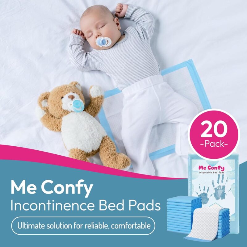 20 x Me Confy Incontinence Bed Pads | 60x90 cm Disposable Sheets | Ultra-Absorbent, Leak-Proof Protection | Cotton Core | Ideal for Adults & Maternity Care| Bed and Chair Protector Mat