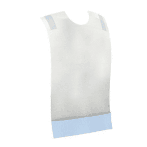 Omnitex 100pk Premium Disposable Adult Bibs with Crumb Catcher Pocket, Self Adhesive Tabs